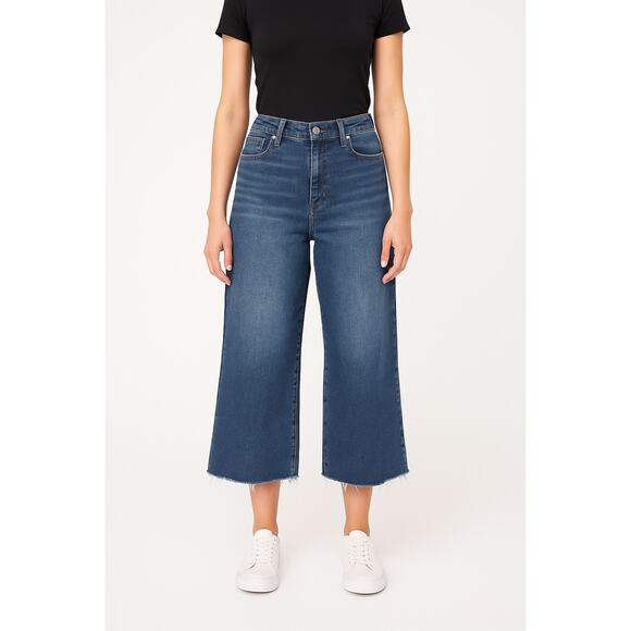 OAT New York Wide Leg Cropped Jeans Raw Hem Women’s 12/31 - Picture 1 of 9